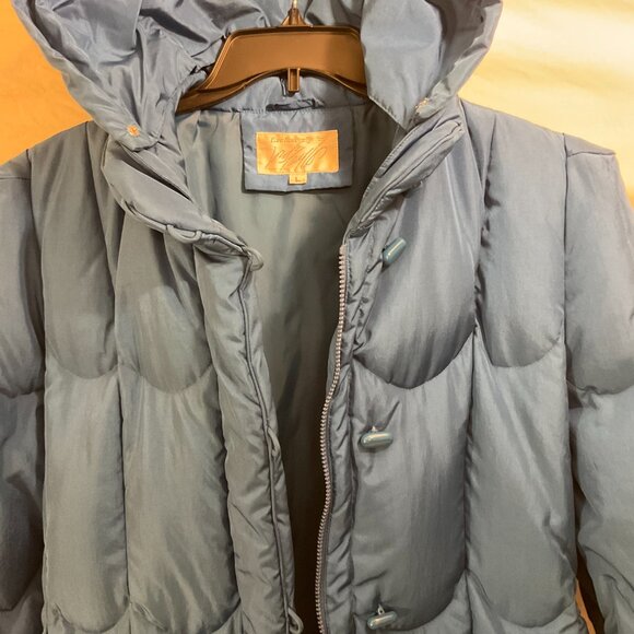 Lord & Taylor-Down/Feather Puffer Coat Toggle & Zip Closure, Blue, Sz Large - Picture 3 of 8